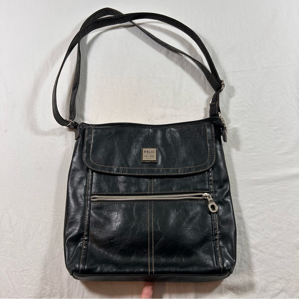 Relic Dark Leather Crossbody Bag